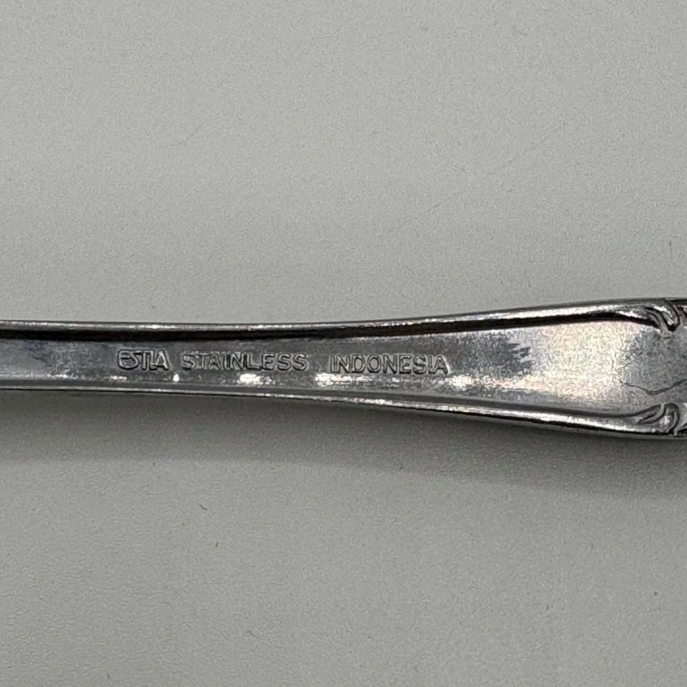 Estia Salad‎ Forks Cascade Pattern Stainless Glossy Floral Set of 4 Silverware